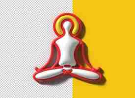 PSD gratuit conception d'illustration 3d de logo de jour de yoga