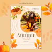 PSD gratuit conception de modèle d'affiche automne aquarelle