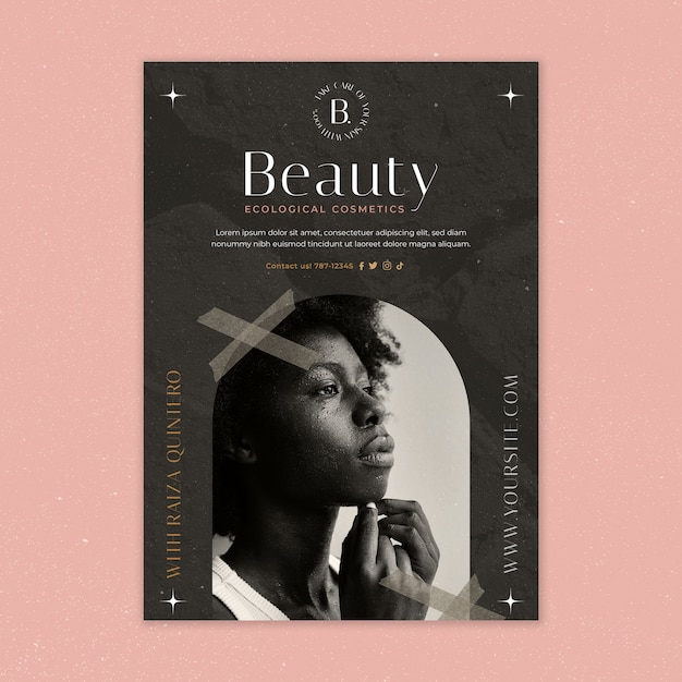 PSD gratuit conception de modèle d'affiche de beauté