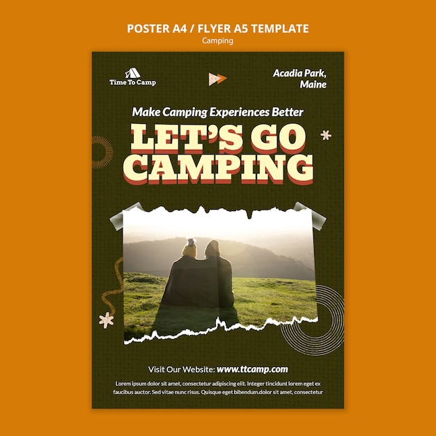 Conception De Modèle D'affiche De Camping