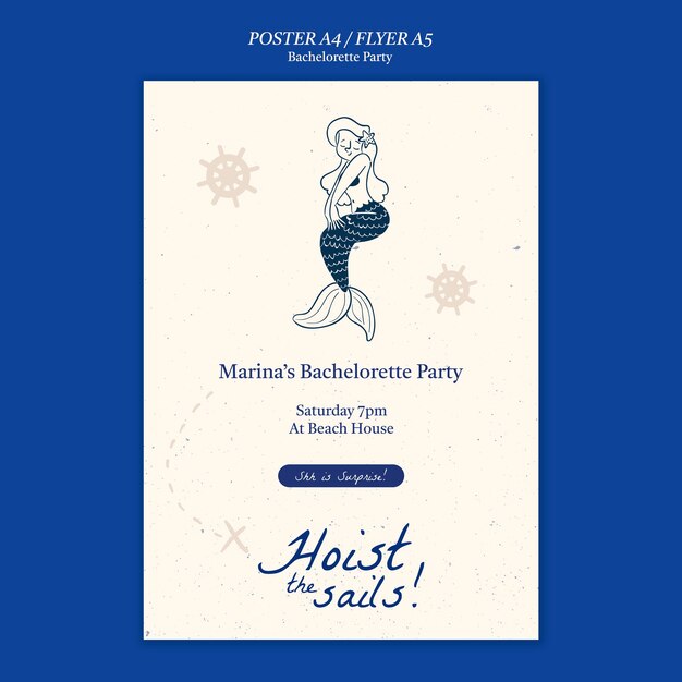 Conception de modèle d'affiche de fête de bachelorette