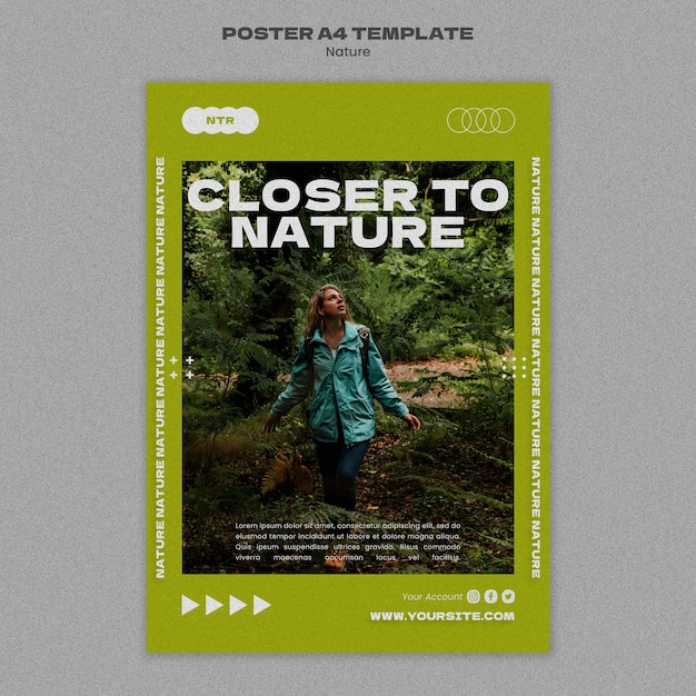 PSD gratuit conception de modèle d'affiche nature