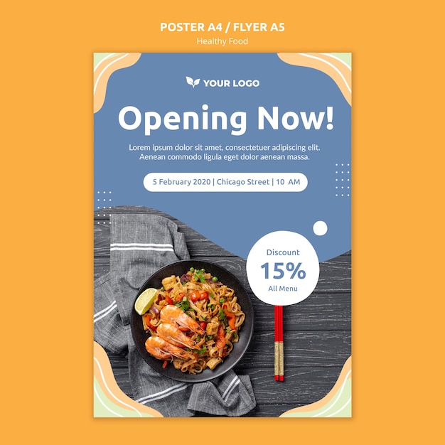PSD gratuit conception de modèle d'affiche de restaurant