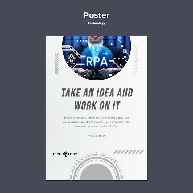 PSD gratuit conception de modèle d'affiche technologique