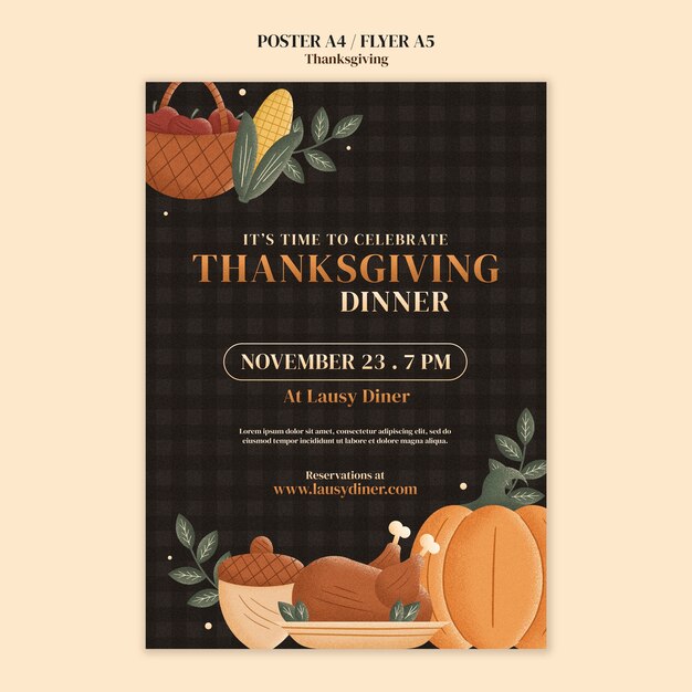 Conception de modèle d'affiche de Thanksgiving