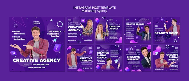 Conception de modèle d'agence de marketing