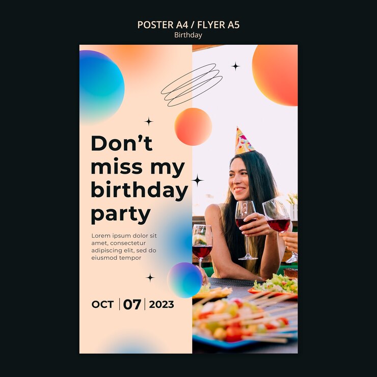 PSD gratuit conception de modèle d'anniversaire dégradé