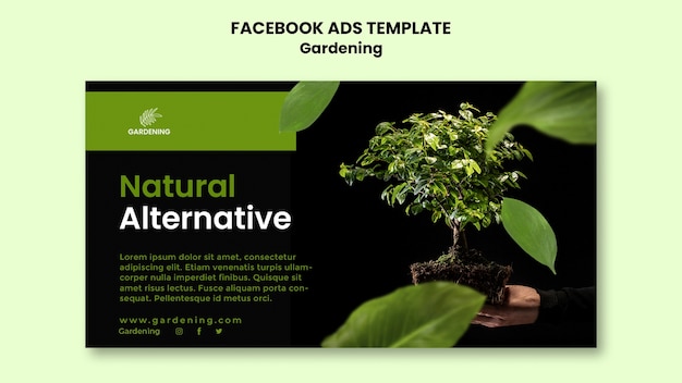 PSD gratuit conception de modèle d'annonce facebook de jardinage