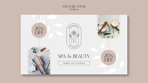 Conception de modèle d'art de chaîne youtube beauté et bien-être