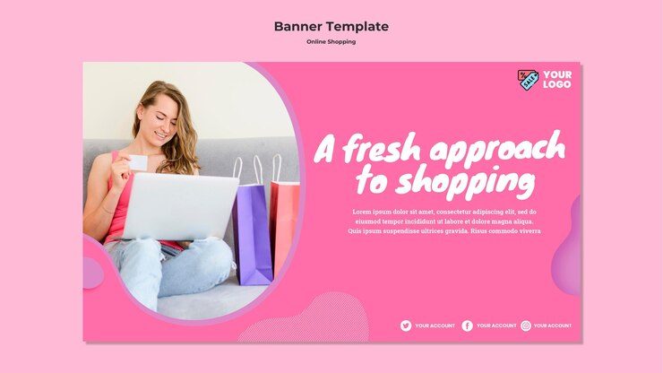PSD gratuit conception de modèle de bannière d'achat en ligne