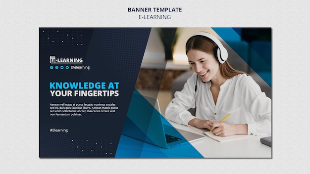 Conception de modèle de bannière d'apprentissage en ligne