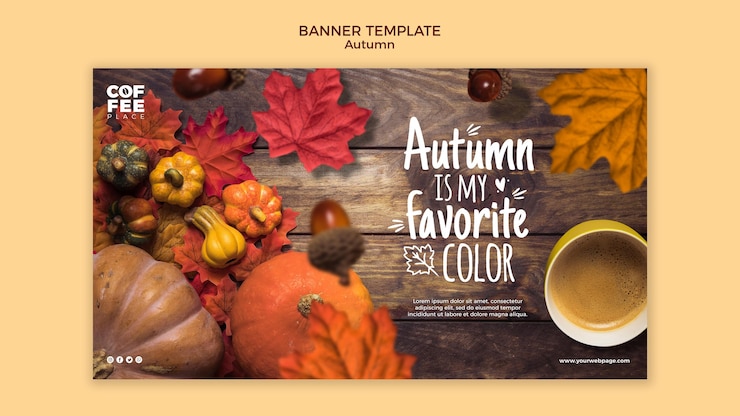 PSD gratuit conception de modèle de bannière d'automne