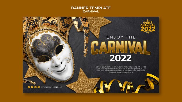 Conception de modèle de bannière de carnaval réaliste