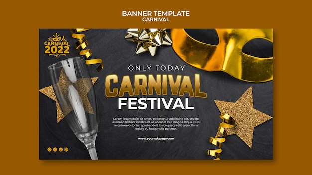 Conception de modèle de bannière de carnaval réaliste