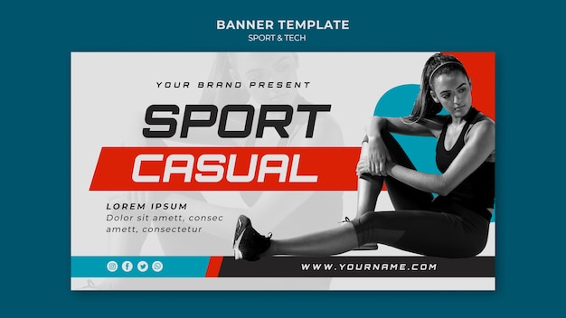 Conception De Modèle De Bannière De Concept Sport