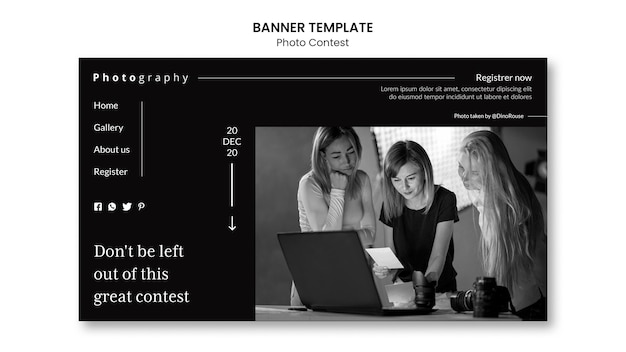 PSD gratuit conception de modèle de bannière de concours photo