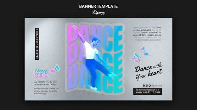 PSD gratuit conception de modèle de bannière de danse