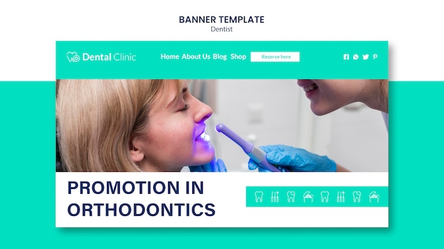 PSD gratuit conception de modèle de bannière de dentiste