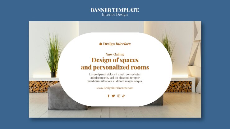 PSD gratuit conception de modèle de bannière de design d'intérieur