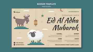 PSD gratuit conception de modèle de bannière eid al-adha