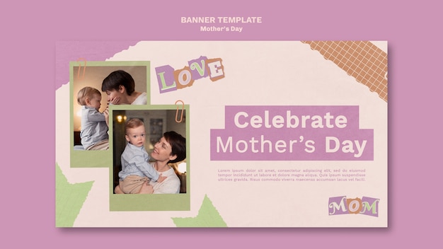 PSD gratuit conception de modèle de bannière de fête des mères