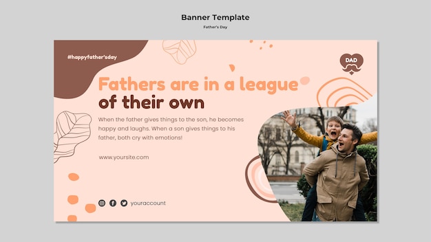 PSD gratuit conception de modèle de bannière de fête des pères