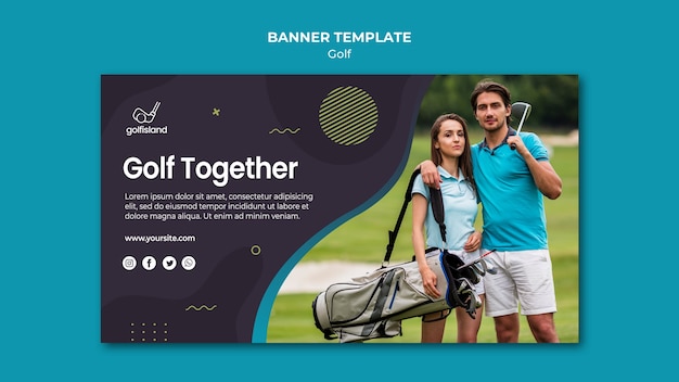 PSD gratuit conception de modèle de bannière de golf