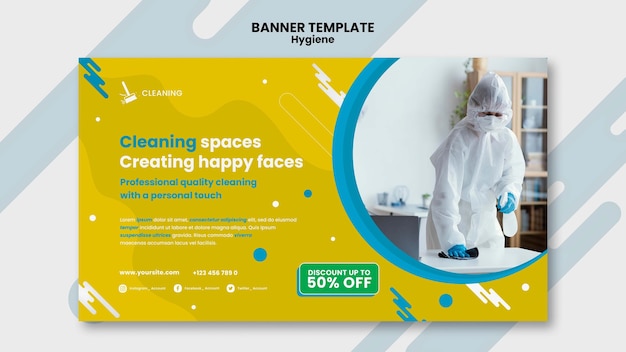 PSD gratuit conception de modèle de bannière d'hygiène