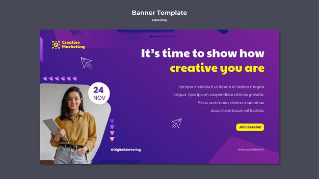 Conception de modèle de bannière marketing dégradé