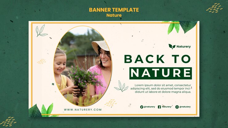 PSD gratuit conception de modèle de bannière nature