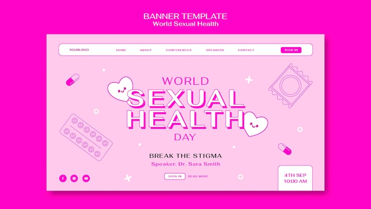 PSD gratuit conception de modèle de bannière de santé sexuelle