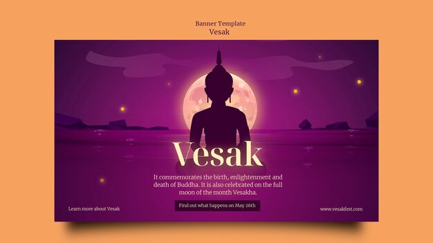 Conception de modèle de bannière vesak dégradé