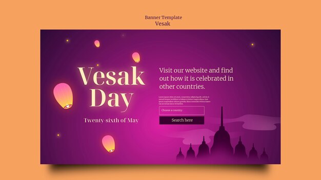 Conception de modèle de bannière vesak dégradé