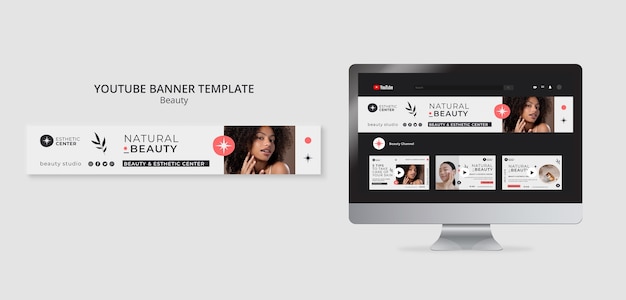 PSD gratuit conception de modèle de bannière youtube beauté