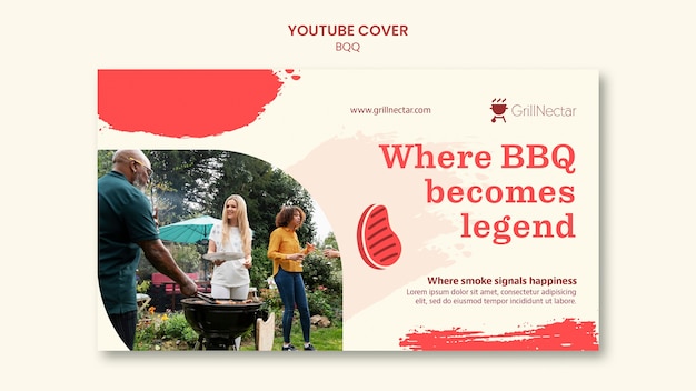 PSD gratuit conception de modèle de barbecue