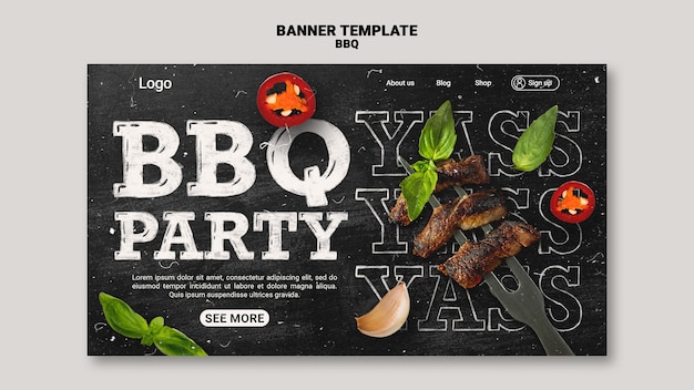 PSD gratuit conception de modèle de barbecue