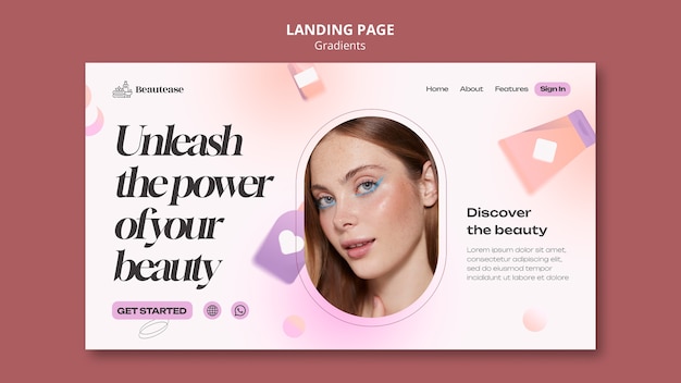 PSD gratuit conception de modèle de beauté dégradés