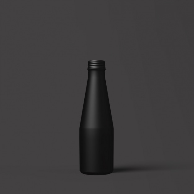 PSD gratuit conception de modèle de bouteille noire