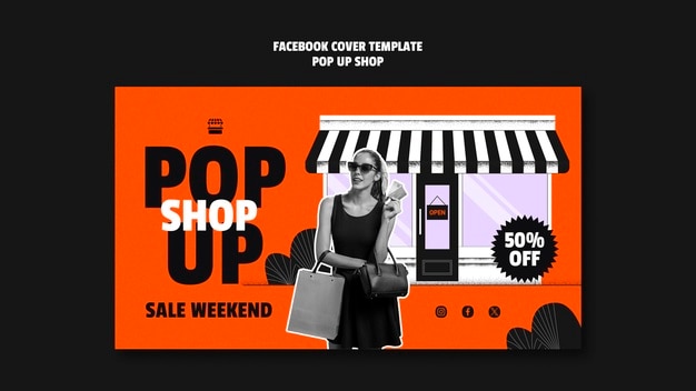 PSD gratuit conception de modèle de boutique éphémère