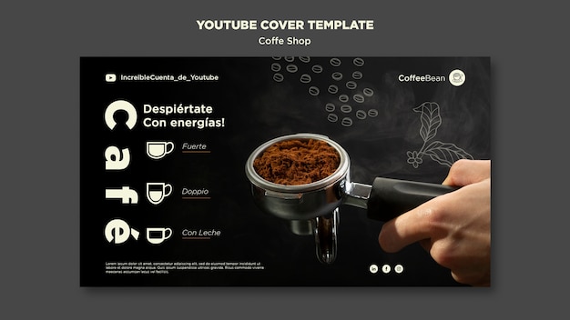 PSD gratuit conception de modèle de café