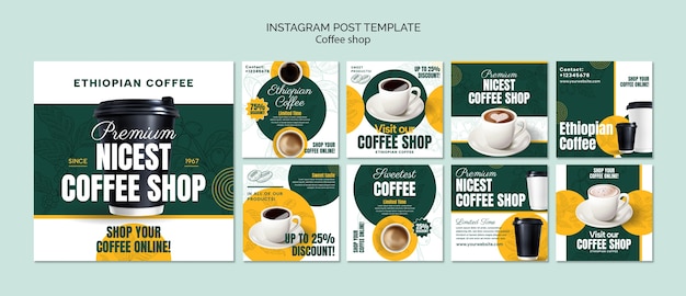 PSD gratuit conception de modèle de café