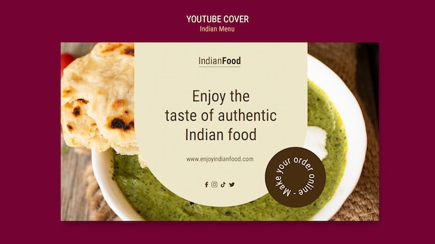 PSD gratuit conception de modèle de cuisine indienne élégante