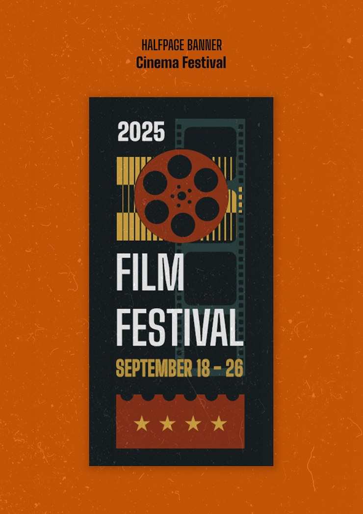 PSD gratuit conception d’un modèle de demi-page pour un festival de cinéma