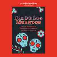 PSD gratuit conception de modèle dia de muertos