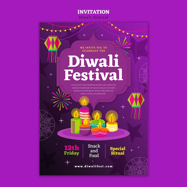 PSD gratuit conception de modèle diwali