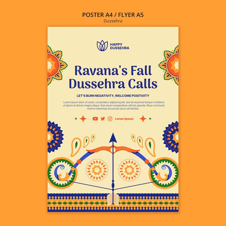 PSD gratuit conception de modèle dussehra