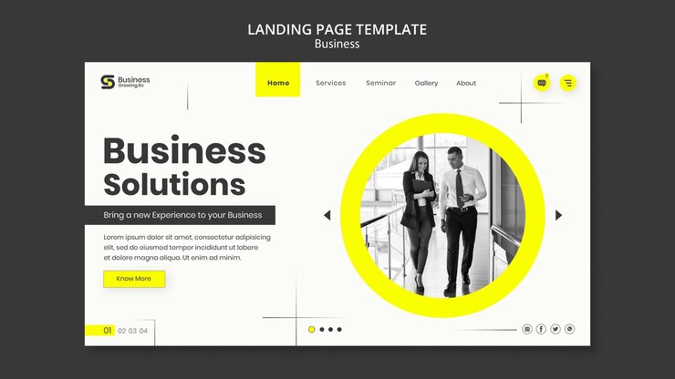PSD gratuit conception de modèle d'entreprise de page de destination