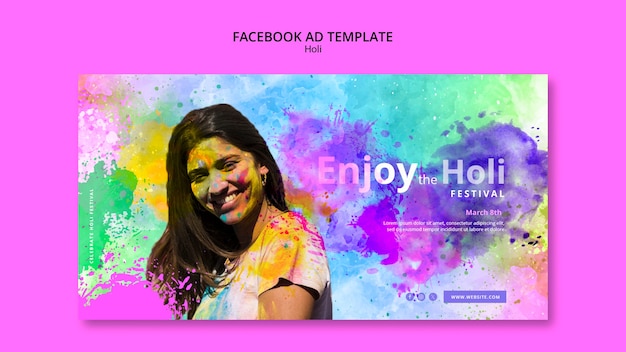 PSD gratuit conception de modèle de festival holi