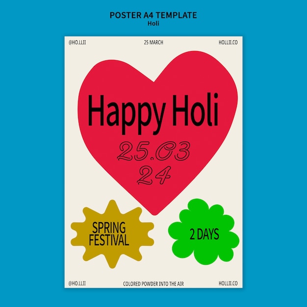 PSD gratuit conception de modèle de festival holi