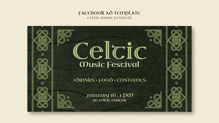 PSD gratuit conception de modèle de festival de musique celtique